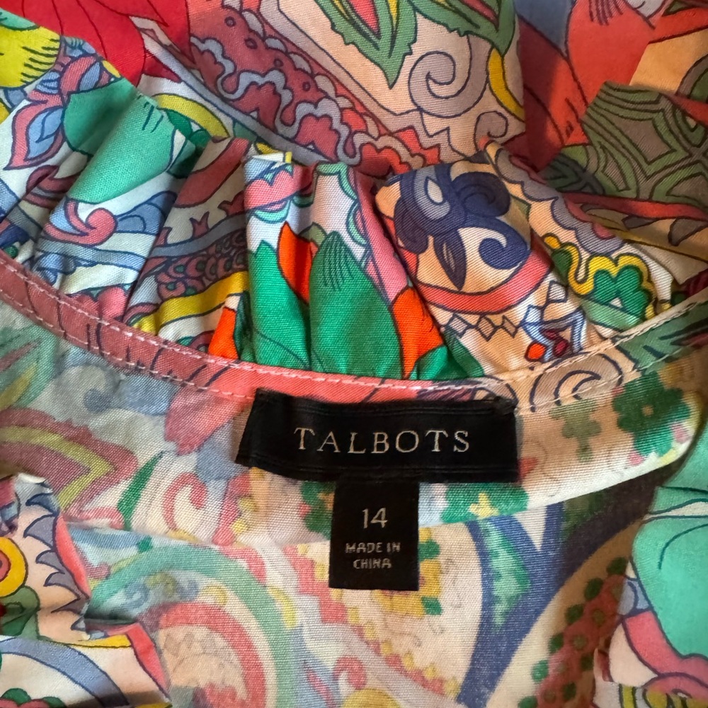 Talbots Multicolor Floral Paisley Sleeveless Midi Dress - Picture 9 of 12